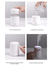 Load image into Gallery viewer, Colorful Cool Mini Cute Humidifier USB 300ml Portable with 7 Colors 2 Fog Mode Ultra Quiet Suitable for Home Car Bedroom Office and Travel (gray)
