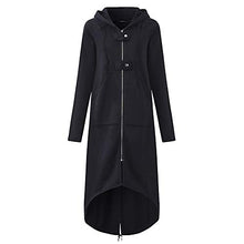 Load image into Gallery viewer, perfectCOCO Long Sweatshirt Women Fashion Hoodie Windbreaker Warm Hooded Jacket Long Sleeve Coat with Pocket Black
