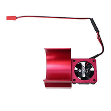 Load image into Gallery viewer, REhobby RC Motor Fan Radiator Aluminum Heat Sink Twin Cooling Fan for 1/10 RC Car 540/550 Track HSP HPI Wltoys Himoto Tamiya (red)
