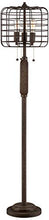 Load image into Gallery viewer, Industrial Floor Lamp Rustic Bronze Open Metal Cage 3-Light Antique LED Edison Bulbs Dimmable for Living Room Bedroom - Franklin Iron Works
