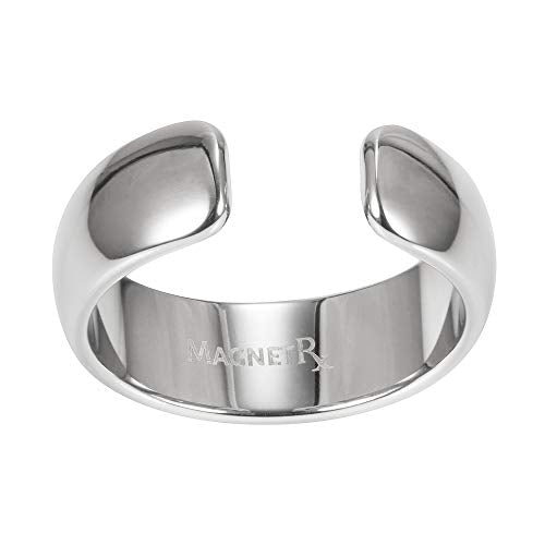 Load image into Gallery viewer, MagnetRX® Magnetic Therapy Pain Ring - Elegant Stainless Steel Ring for Pain Relief, Circulation, Healing & Arthritis Ring - Magnet Therapy Rings for Men (Polished Silver | Size: 8)