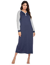 Load image into Gallery viewer, Ekouaer Long Sleeve Nightgown for Women Long Maxi Gowns Dresses Plus Size Loungewear Sleepwear
