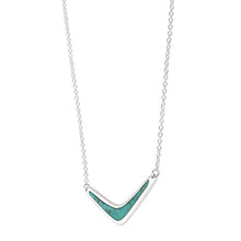 Load image into Gallery viewer, Silpada &#39;Reversible Boomerang&#39; Compressed Turquoise Necklace in Sterling Silver
