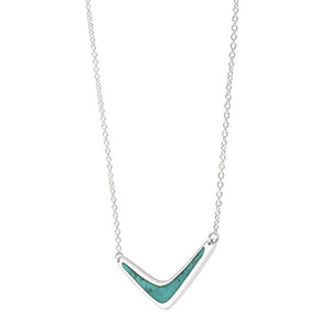 Silpada 'Reversible Boomerang' Compressed Turquoise Necklace in Sterling Silver