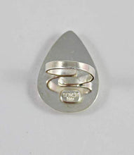 Load image into Gallery viewer, Solar Moss Agate Pear Sterling Silver Adjustable Size Ring
