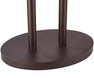 Roscoe Bronze Twin Pole Floor Lamp with Tray Table and USB - Franklin Iron Works