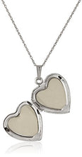 Load image into Gallery viewer, Amazon Collection Sterling Silver Heart and Mother-of-Pearl Heart and Cross Locket Necklace, 18&#39;&#39;
