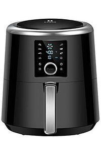 OMORC Habor Air Fryer, 6 Quart Pot & 5.8QT Basket, 1800W Fast Large Hot Air Fryers & Oilless Cooker w/Presets, LED Touchscreen(for Wet Finger)/Roast/Bake/Keep Warm, Suitable for Dishwasher, Nonstick