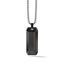 Load image into Gallery viewer, Bulova Mens Precisionist Black-ion Plated Stainless Steel Pendant Necklace with Brown Diamond Accent (Model J98N004)
