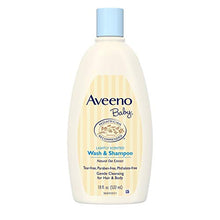 Load image into Gallery viewer, Aveeno Baby Gentle Wash &amp; Shampoo with Natural Oat Extract, Tear-Free &amp; Paraben-Free Formula For Hair &amp; Body, Lightly Scented, 18 fl. oz
