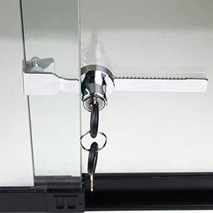 12Pack Sliding Glass Door Ratchet Lock, Display Case Lock, Glass Case Lock, Glass Display Lock, Glass Showcase Window Key Lock, Lock for Display Case with 24 Keys (Keyed Alike)