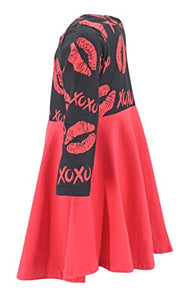 Unique Baby Girls Valentines Day Kisses Lips Tutu Dress (6Y, Red)