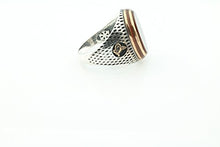 Load image into Gallery viewer, KAR 925K Stamped Sterling Silver Agate (Aqeeq) Ottoman Men&#39;s Ring K51C (8)
