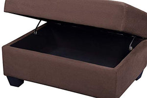 Sectional Sofa Sets with Chaise Lounge and Ottoman Storage 3-Seat Sofa Couch for Living Room Furniture (Red Brown)