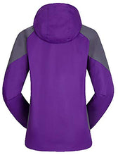 Load image into Gallery viewer, AbelWay Women&#39;s Mountain Waterproof Windproof Fleece 3 in 1 Jacket Ski Hooded Rain Coat(Purple,XS)
