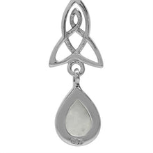 Load image into Gallery viewer, Silvershake Natural Moonstone 925 Sterling Silver Triquetra Celtic Knot Drop Dangle Leverback Earrings
