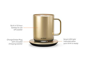 Ember Temperature Control Smart Mug 2, 10 oz, Gold, 1.5-hr Battery Life - App Controlled Heated Coffee Mug