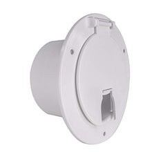 Load image into Gallery viewer, RecPro RV Camper Trailer Motorhome Power Cord Hatch/Cover (White) | Made in America
