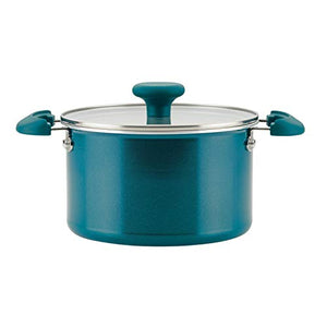 Rachael Ray 8-Piece Aluminum Cookware Set, Teal Shimmer