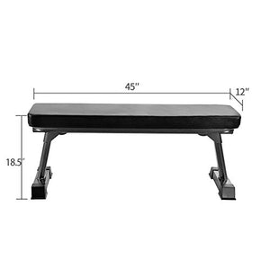 Finer Form Gym Quality Foldable Flat Bench for Multi-Purpose Weight Training and Ab Exercises