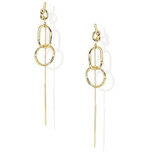 Load image into Gallery viewer, Circle Dangle Tassel 14K Gold Plated Earrings with S925 Sterling Silver Simple Geometric Element Gold Long for Women for Women Girl Ladies Gifts for Women Girl Gifts Present Valentines Birthday Anniversary Mothers Day Christmas
