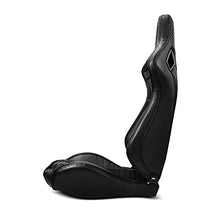 Load image into Gallery viewer, ModifyStreet Pair of All Black PVC w/Suede Snake Pattern &amp; Rear Carbon Fiber Style leather Reclinable Racing Seats W/Silders
