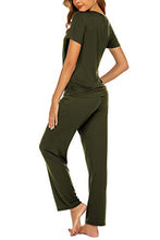 Load image into Gallery viewer, Ekouaer Women&#39;s Maternity Sleepwear Nursing Pajamas for Breast Feeding Nursing Pjs Army Green XXL
