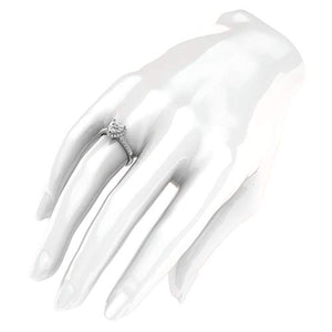 14k White Gold Simulated Heart-shaped Diamond Halo Engagement Ring with Side Stones Promise Bridal Ring (9)