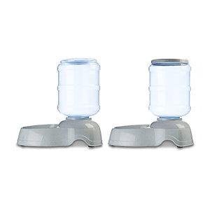 Amazon Basics Gravity Pet Food Feeder and Water Dispenser Bundle, Large (2.5-Gallon Capacity)