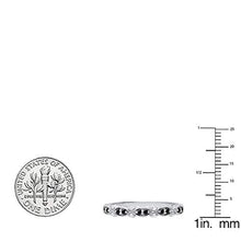 Load image into Gallery viewer, Dazzlingrock Collection 0.15 Carat (ctw) Sterling Silver Round Black &amp; White Diamond Ladies Wedding Band, Size 8
