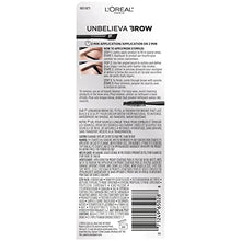 Load image into Gallery viewer, L&#39;Oreal Paris Unbelieva-Brow Longwear Waterproof Tinted Brow Gel, No Smudge, No Transfer, Sweat-Resistant, Soft Brunette, 0.15 fl oz
