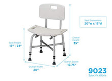 Load image into Gallery viewer, NOVA Medical Products Heavy Duty Shower &amp; Bath Chair with Back, 500 lb. Weight Capacity, Quick &amp; Easy Tools Free Assembly, Lightweight &amp; Seat Height Adjustable, Great for Travel, White
