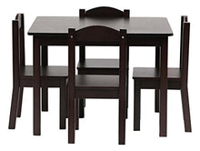 Load image into Gallery viewer, Humble Crew Kids Wood Table &amp; 4 Chair Set, 5-Piece, Espresso
