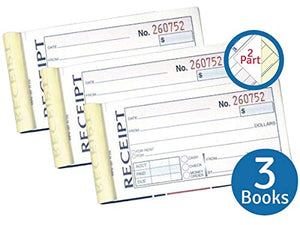 1InTheOffice Money and Rent Receipt, 2-3/4 x 5-3/8 Inches, 2-Parts, Carbonless, White/Canary, 50 Sets per Book (3 Books)