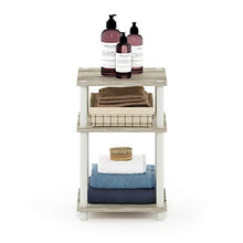 Load image into Gallery viewer, Furinno Just 3-Tier Turn-N-Tube End Table / Side Table / Night Stand / Bedside Table with Plastic Poles, 1-Pack, Sonoma Oak/White
