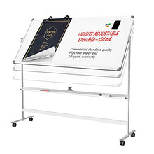 Load image into Gallery viewer, Large Mobile Rolling Magnetic Whiteboard - 48 x 32 Inches Height Adjust Double Sides Portable White Board on Wheels, Dry Erase Board Easel with Stand for Office, Home &amp; Classroom
