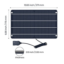 Load image into Gallery viewer, FlexEnergy 6W USB Mini Solar Panel,5V High-Performance Monocrystalline Module Waterproof Solar Charger with Solar Cell,Suitable for Bicycles,Mobile Phones,Power Bank,Camping Lights,etc.
