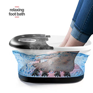 Medical king Foot Spa with Heat and Massage and Jets Includes A Remote Control A Pumice Stone Collapsible Foot Spa Massager with Heat and Massage Bubbles and Vibration