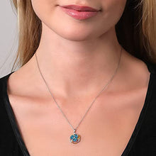 Load image into Gallery viewer, Gem Stone King 925 Sterling Silver and 10K Yellow Gold London Blue Topaz and White G-H Lab Grown Diamond Pendant Necklace For Women (1.84 Cttw, with 18 Inch Chain)
