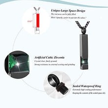 Load image into Gallery viewer, XSMZB Crystal Cremation Urn Jewelry Cube Memorial Ashes Necklace Pendant Keepsake- Black Birthstone Series(Green)
