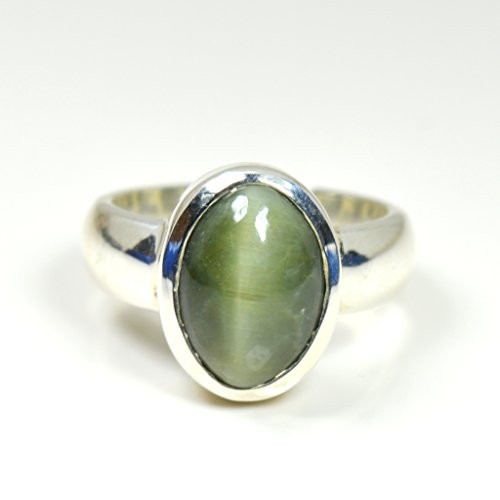 Load image into Gallery viewer, 55Carat Natural 4 Carat Cat's Eye Gemstone Silver Ring for Men Women US Size 4,5,6,7,8,9,10,11,12,13