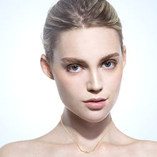 Load image into Gallery viewer, 14k Gold Plated Wicker Pendant Necklace with Cubic Zirconia

