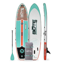 Load image into Gallery viewer, BOTE 11'6" Inflatable Stand Up Paddle Board, SUP with Paddle, Backpack Travel Bag, Pump, &amp; Fin, Breeze Aero (Classic Teak)
