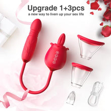 Load image into Gallery viewer, Rose Sex Toy for Womens Sex - 3in1 Upgrade Rose Sex Stimulator for Women with 7 Tongue Licking &amp; 3 Thrusting Vibrator Dildo Adult Sex Toys for Couples G Spot Vibrators Clitoral Nipple Quick Pleasure

