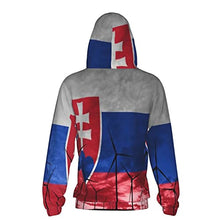 Load image into Gallery viewer, Slovakia Flag 4 Print Hoodies Kids 3D Print Sweatshirts Long Sleeve Pullover Hoodies with Pocket for Teen Boys and Girls Black
