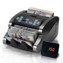 Load image into Gallery viewer, MUNBYN Money Counter Machine with Value Count, UV/MG/IR/MT/DD, USD/EUR Bill Counter, 1300 Bills/min, Add+Batch Mode, LCD Display, 2 Years Warranty
