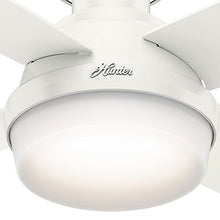 Load image into Gallery viewer, Hunter Dempsey Indoor Low Profile Ceiling Fan with LED Light and Remote Control, 44&quot;, White

