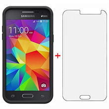 Load image into Gallery viewer, Phone Case for Samsung Galaxy J3 2016/J 3 V/J36V/Sky/Express Prime/Amp Prime with Tempered Glass Screen Protector Cover Hybrid Slim Rugged Cell Accessories Glaxay Sol J3V J36 6 J320V J320A Men Black
