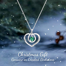 Load image into Gallery viewer, Agvana May Birthstone Heart Necklace for Women Sterling Silver Emerald Infinity Heart Pendant Necklace Fine Jewelry Anniversary Birthday Gifts for Women Girls Wife Mom Daughter Lady Her
