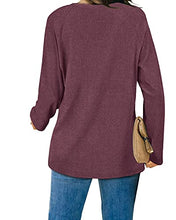 Load image into Gallery viewer, Fall Sweaters For Women Plain Tunic Shirts Purple Pullover Loose Fitting Clothes L
